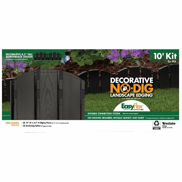 Easyflex 10 ft. L X 4.5 in. H Plastic Black Landscape Edging Kit 3600BK-10-6